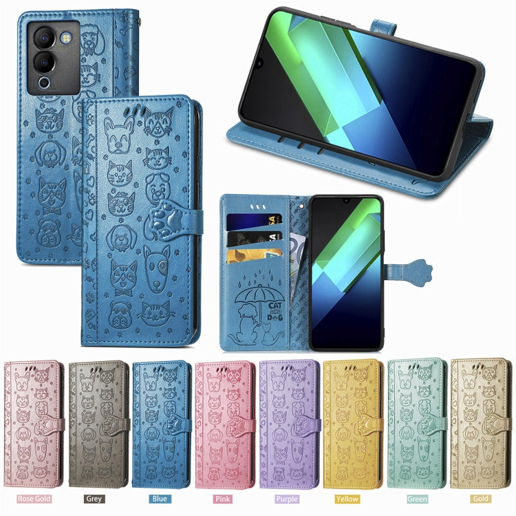 Custodia per telefono in pelle goffrata con gatto e cane, For Infinix Note 12 G96, For OnePlus Ace 2, For Realme C55