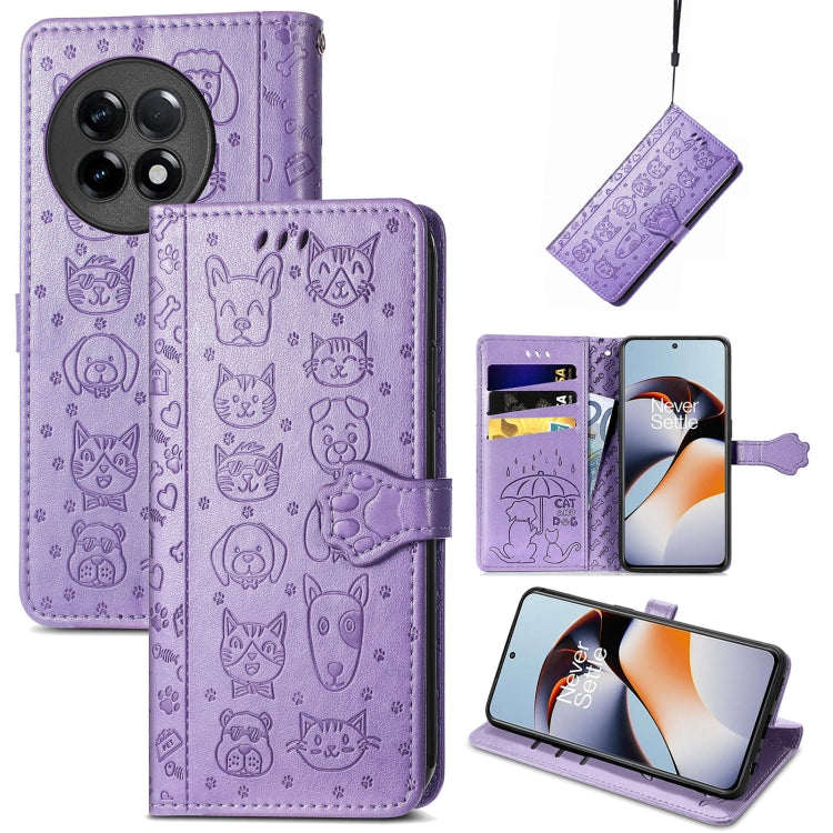 Custodia per telefono in pelle goffrata con gatto e cane, For Infinix Note 12 G96, For OnePlus Ace 2, For Realme C55