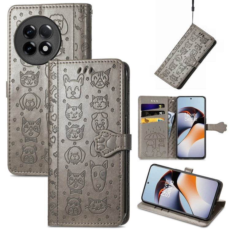 Custodia per telefono in pelle goffrata con gatto e cane, For Infinix Note 12 G96, For OnePlus Ace 2, For Realme C55