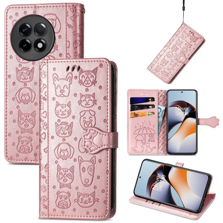 Custodia per telefono in pelle goffrata con gatto e cane, For Infinix Note 12 G96, For OnePlus Ace 2, For Realme C55