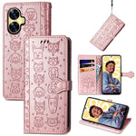 Custodia per telefono in pelle goffrata con gatto e cane, For Infinix Note 12 G96, For OnePlus Ace 2, For Realme C55