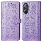 Custodia per telefono in pelle goffrata con gatto e cane, For Tecno Pova Neo 5G, For vivo S15e, For Samsung Galaxy A14 4G