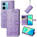 Custodia per telefono in pelle goffrata con gatto e cane, For Tecno Pova Neo 5G, For vivo S15e, For Samsung Galaxy A14 4G