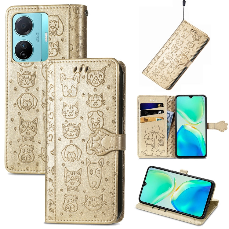 Custodia per telefono in pelle goffrata con gatto e cane, For Tecno Pova Neo 5G, For vivo S15e, For Samsung Galaxy A14 4G