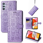 Custodia per telefono in pelle goffrata con gatto e cane, For Tecno Pova Neo 5G, For vivo S15e, For Samsung Galaxy A14 4G