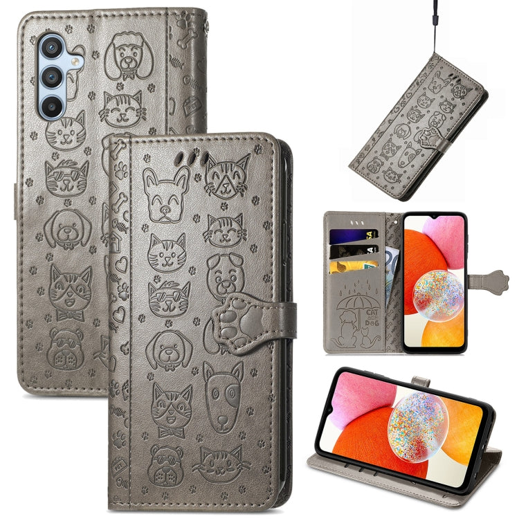 Custodia per telefono in pelle goffrata con gatto e cane, For Tecno Pova Neo 5G, For vivo S15e, For Samsung Galaxy A14 4G