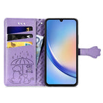 Custodia per telefono in pelle goffrata con gatto e cane, For Samsung Galaxy A34 5G