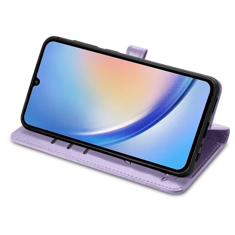 Custodia per telefono in pelle goffrata con gatto e cane, For Samsung Galaxy A34 5G