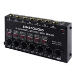 Mini mixer audio stereo 6 canali per strumenti musicali