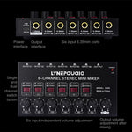 Mini mixer audio stereo 6 canali per strumenti musicali
