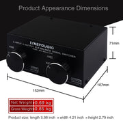 Selettore stereo passivo con segnale XLR completamente bilanciato da 3 ingressi a 3 uscite, B033