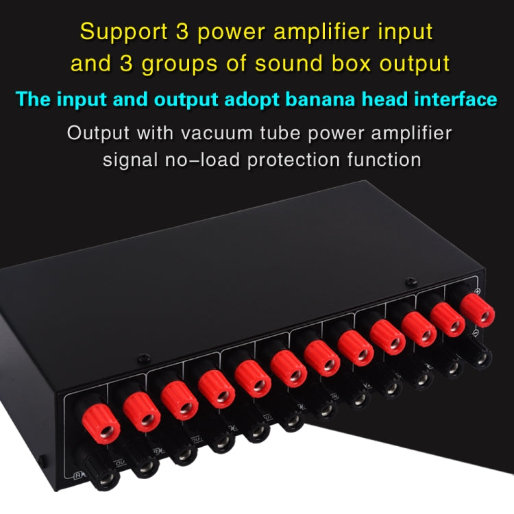 3 Input 3 Output Amplificatore di potenza e commutatore per altoparlanti Comparatore per splitter per altoparlanti, B036