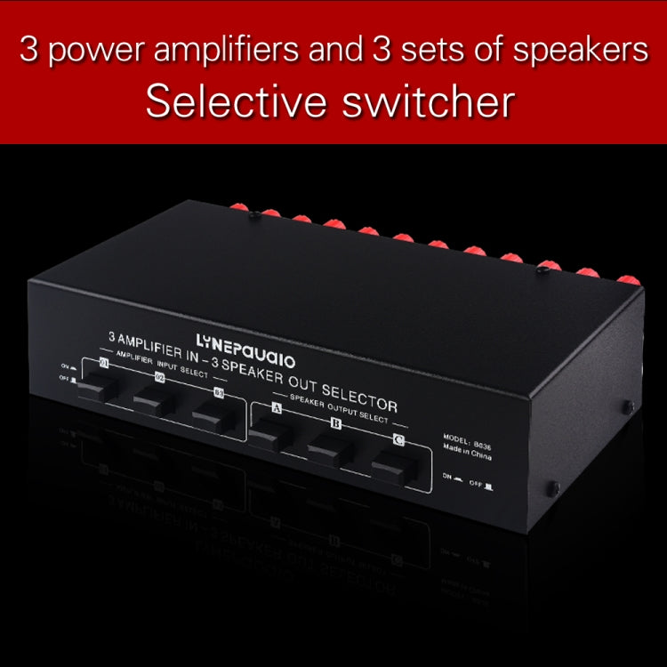 Amplificatore e commutatore 3 input 3 output per altoparlanti