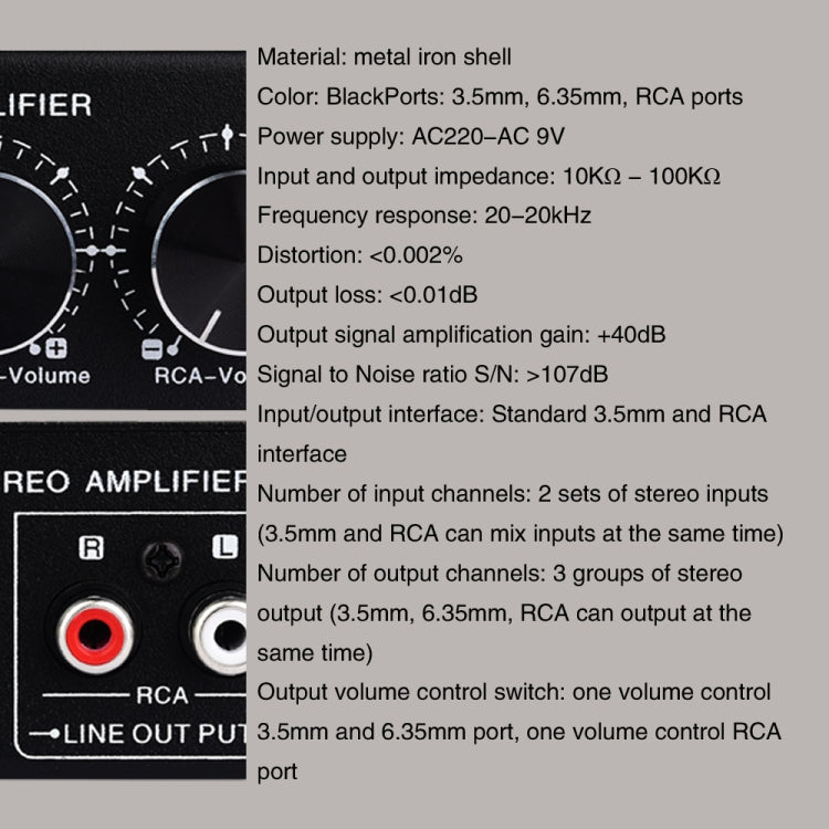 Amplificatore di segnale pre-stereo Amplificatore di volume Cuffie Amplificatore audio preamplificatore altoparlante attivo, B022