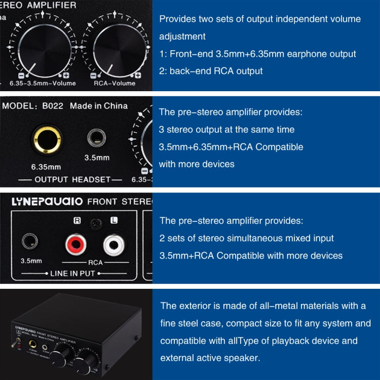 Amplificatore di segnale pre-stereo Amplificatore di volume Cuffie Amplificatore audio preamplificatore altoparlante attivo, B022