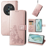 Custodia per telefono in pelle con fibbia in rilievo con chiusura a quattro foglie, For Honor Magic5 Pro, For Honor Magic5, For Motorola Moto E13, For Motorola Moto E22 4G