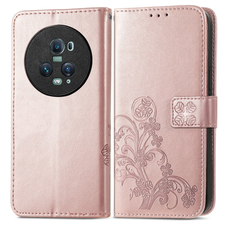 Custodia per telefono in pelle con fibbia in rilievo con chiusura a quattro foglie, For Honor Magic5 Pro, For Honor Magic5, For Motorola Moto E13, For Motorola Moto E22 4G