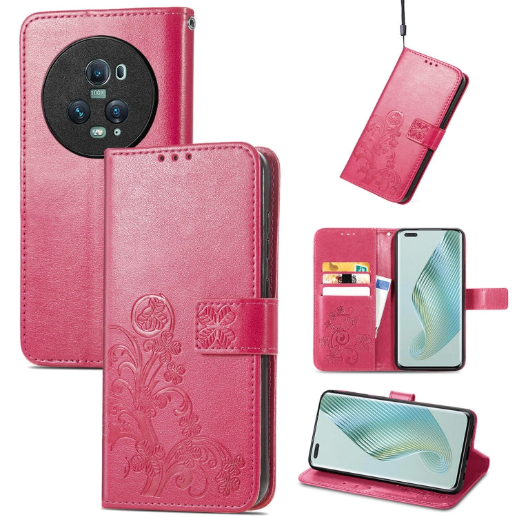 Custodia per telefono in pelle con fibbia in rilievo con chiusura a quattro foglie, For Honor Magic5 Pro, For Honor Magic5, For Motorola Moto E13, For Motorola Moto E22 4G