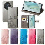 Custodia per telefono in pelle con fibbia in rilievo con chiusura a quattro foglie, For Honor Magic5 Pro, For Honor Magic5, For Motorola Moto E13, For Motorola Moto E22 4G