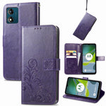 Custodia per telefono in pelle con fibbia in rilievo con chiusura a quattro foglie, For Honor Magic5 Pro, For Honor Magic5, For Motorola Moto E13, For Motorola Moto E22 4G