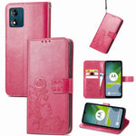 Custodia per telefono in pelle con fibbia in rilievo con chiusura a quattro foglie, For Honor Magic5 Pro, For Honor Magic5, For Motorola Moto E13, For Motorola Moto E22 4G