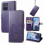 Custodia per telefono in pelle con fibbia in rilievo con chiusura a quattro foglie, For Honor Magic5 Pro, For Honor Magic5, For Motorola Moto E13, For Motorola Moto E22 4G