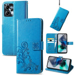 Custodia per telefono in pelle con fibbia in rilievo con chiusura a quattro foglie, For Motorola Moto G23, For OnePlus 11, For OPPO Reno8 T 4G, For Realme GT Neo 5