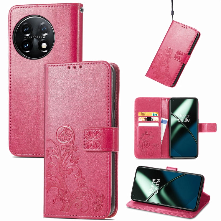 Custodia per telefono in pelle con fibbia in rilievo con chiusura a quattro foglie, For Motorola Moto G23, For OnePlus 11, For OPPO Reno8 T 4G, For Realme GT Neo 5