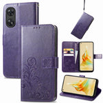 Custodia per telefono in pelle con fibbia in rilievo con chiusura a quattro foglie, For Motorola Moto G23, For OnePlus 11, For OPPO Reno8 T 4G, For Realme GT Neo 5