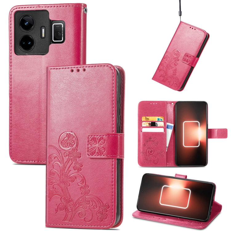 Custodia per telefono in pelle con fibbia in rilievo con chiusura a quattro foglie, For Motorola Moto G23, For OnePlus 11, For OPPO Reno8 T 4G, For Realme GT Neo 5