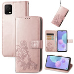 Custodia per telefono in pelle con fibbia in rilievo con chiusura a quattro foglie, For TCL 40R, For TCL 403, For TCL 405, For Xiaomi 13 Lite