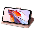 Custodia per telefono in pelle con fibbia in rilievo con chiusura a quattro foglie, For Xiaomi Redmi 12C, For Xiaomi Redmi A2