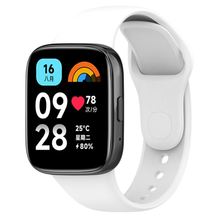 Per cinturino di ricambio in silicone tinta unita sportivo Redmi Watch 3 Lite, Black, White, Purple, Pink, Orange, Red, Green, Grey, Blue, Teal