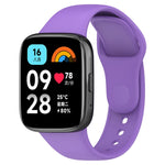 Per cinturino di ricambio in silicone tinta unita sportivo Redmi Watch 3 Lite, Black, White, Purple, Pink, Orange, Red, Green, Grey, Blue, Teal