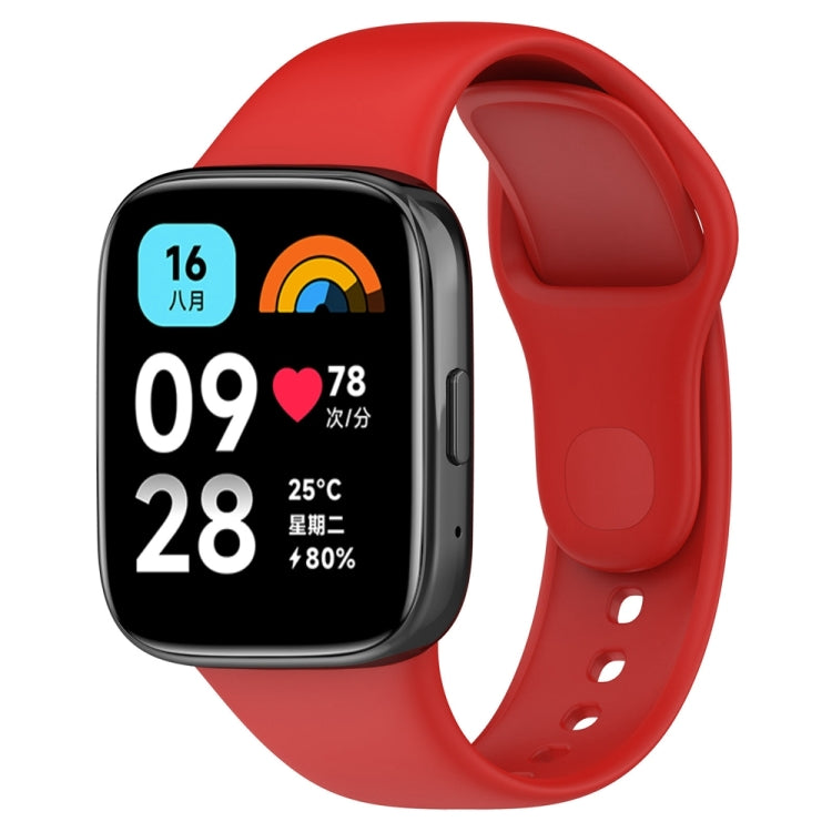 Per cinturino di ricambio in silicone tinta unita sportivo Redmi Watch 3 Lite, Black, White, Purple, Pink, Orange, Red, Green, Grey, Blue, Teal
