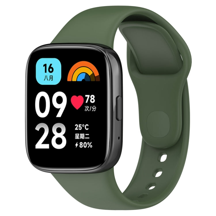 Per cinturino di ricambio in silicone tinta unita sportivo Redmi Watch 3 Lite, Black, White, Purple, Pink, Orange, Red, Green, Grey, Blue, Teal