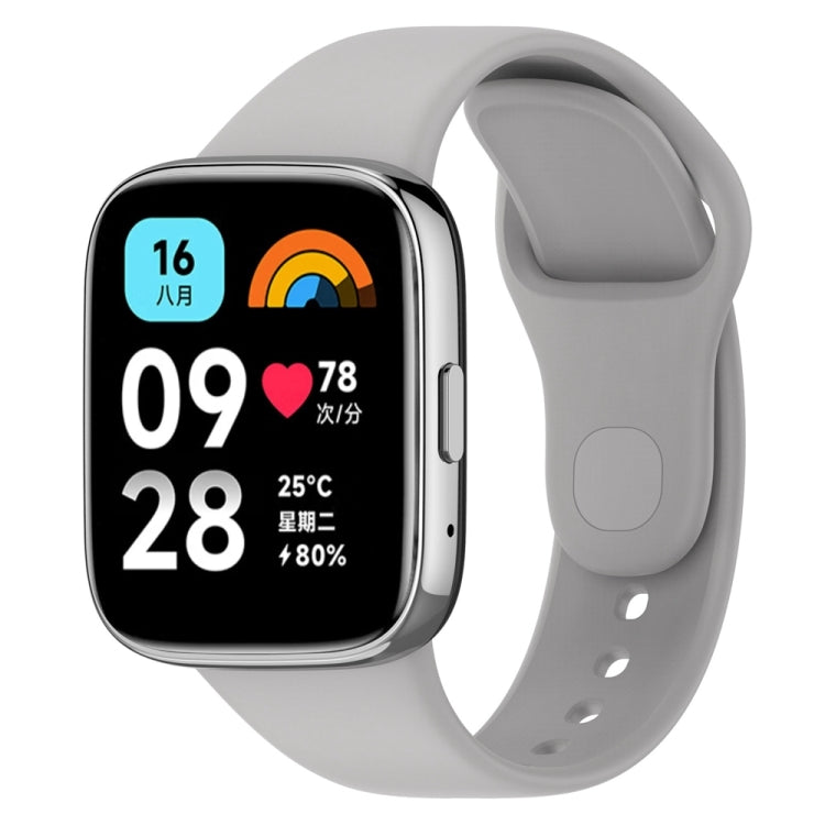Per cinturino di ricambio in silicone tinta unita sportivo Redmi Watch 3 Lite, Black, White, Purple, Pink, Orange, Red, Green, Grey, Blue, Teal
