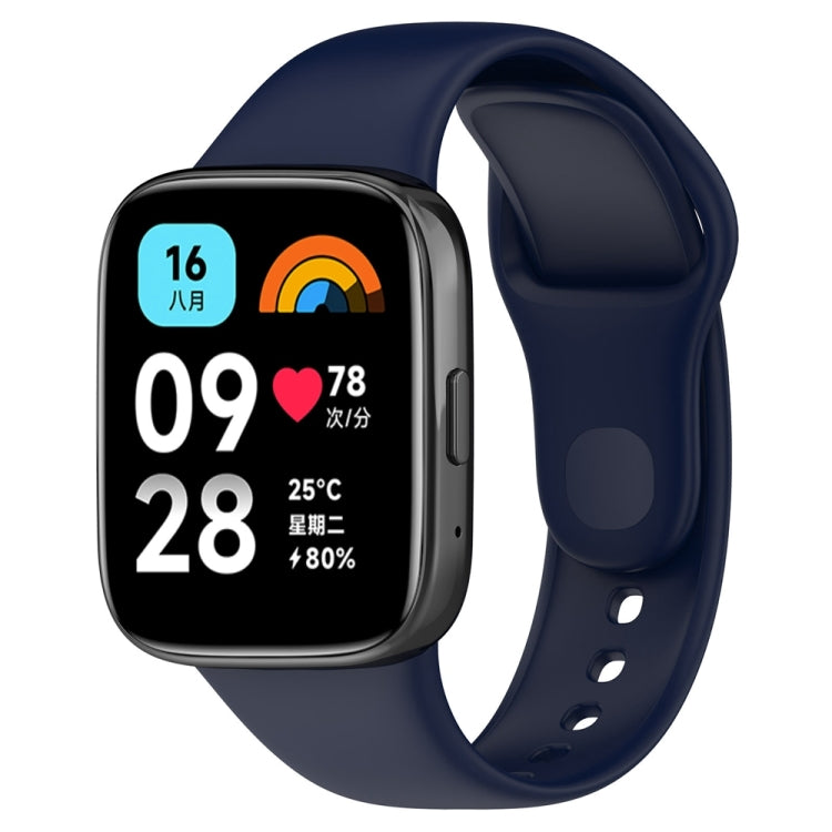 Per cinturino di ricambio in silicone tinta unita sportivo Redmi Watch 3 Lite, Black, White, Purple, Pink, Orange, Red, Green, Grey, Blue, Teal