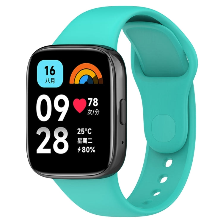 Per cinturino di ricambio in silicone tinta unita sportivo Redmi Watch 3 Lite, Black, White, Purple, Pink, Orange, Red, Green, Grey, Blue, Teal