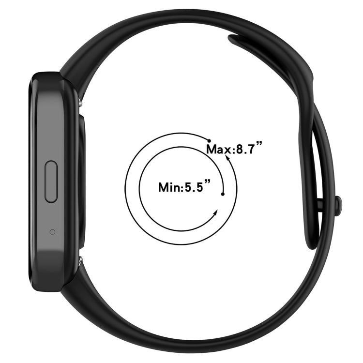 Per cinturino di ricambio in silicone tinta unita sportivo Redmi Watch 3 Lite, Black, White, Purple, Pink, Orange, Red, Green, Grey, Blue, Teal