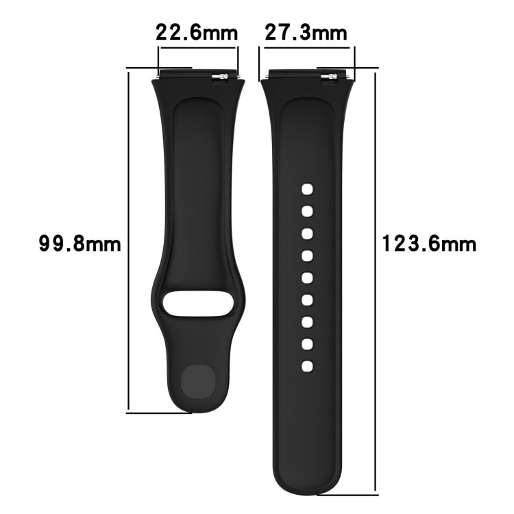 Per cinturino di ricambio in silicone tinta unita sportivo Redmi Watch 3 Lite, Black, White, Purple, Pink, Orange, Red, Green, Grey, Blue, Teal