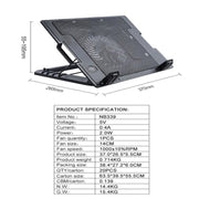 Base di raffreddamento per laptop regolabile in altezza a 5 marce USB NB339, NB339