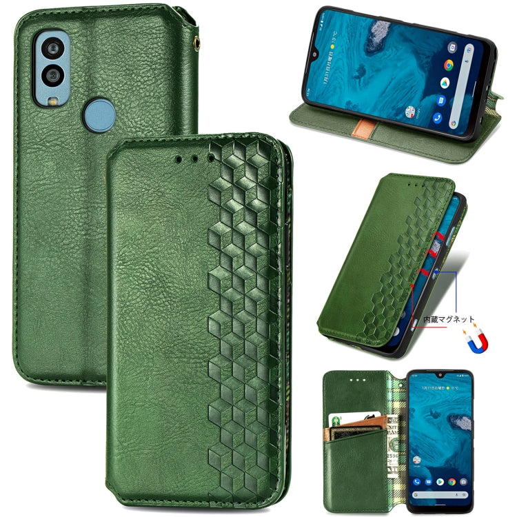 Custodia per telefono in pelle magnetica pressata a griglia cubica, For Infinix Note 12 G96, For Kyocera Android One S10, For OnePlus Ace 2, For Realme C55