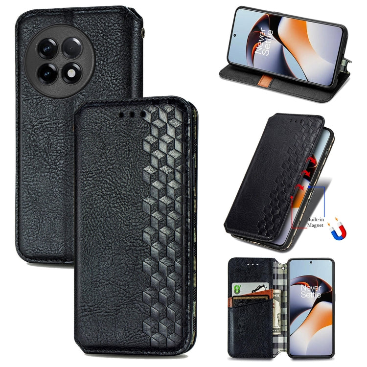 Custodia per telefono in pelle magnetica pressata a griglia cubica, For Infinix Note 12 G96, For Kyocera Android One S10, For OnePlus Ace 2, For Realme C55