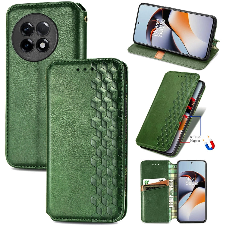 Custodia per telefono in pelle magnetica pressata a griglia cubica, For Infinix Note 12 G96, For Kyocera Android One S10, For OnePlus Ace 2, For Realme C55
