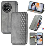 Custodia per telefono in pelle magnetica pressata a griglia cubica, For Infinix Note 12 G96, For Kyocera Android One S10, For OnePlus Ace 2, For Realme C55