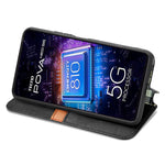 Custodia per telefono in pelle magnetica pressata a griglia cubica, For Tecno Pova Neo 5G, For vivo S15e, For ZTE Blade A52, For Samsung Galaxy A14 4G