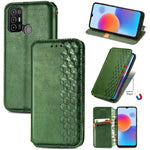 Custodia per telefono in pelle magnetica pressata a griglia cubica, For Tecno Pova Neo 5G, For vivo S15e, For ZTE Blade A52, For Samsung Galaxy A14 4G