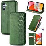 Custodia per telefono in pelle magnetica pressata a griglia cubica, For Tecno Pova Neo 5G, For vivo S15e, For ZTE Blade A52, For Samsung Galaxy A14 4G