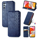 Custodia per telefono in pelle magnetica pressata a griglia cubica, For Tecno Pova Neo 5G, For vivo S15e, For ZTE Blade A52, For Samsung Galaxy A14 4G